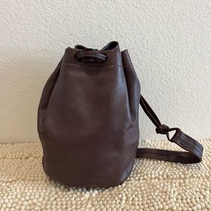 Beautiful Burgundy Leather Drawstring Bag